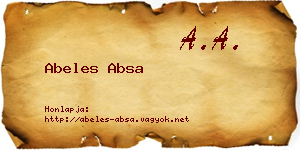 Abeles Absa névjegykártya